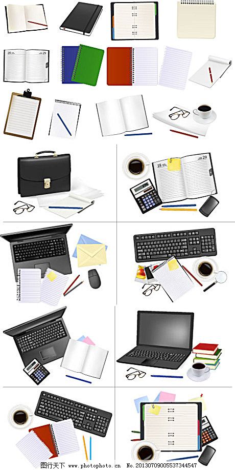 办公用品矢量素材 高效办公与创意设计的完美结合